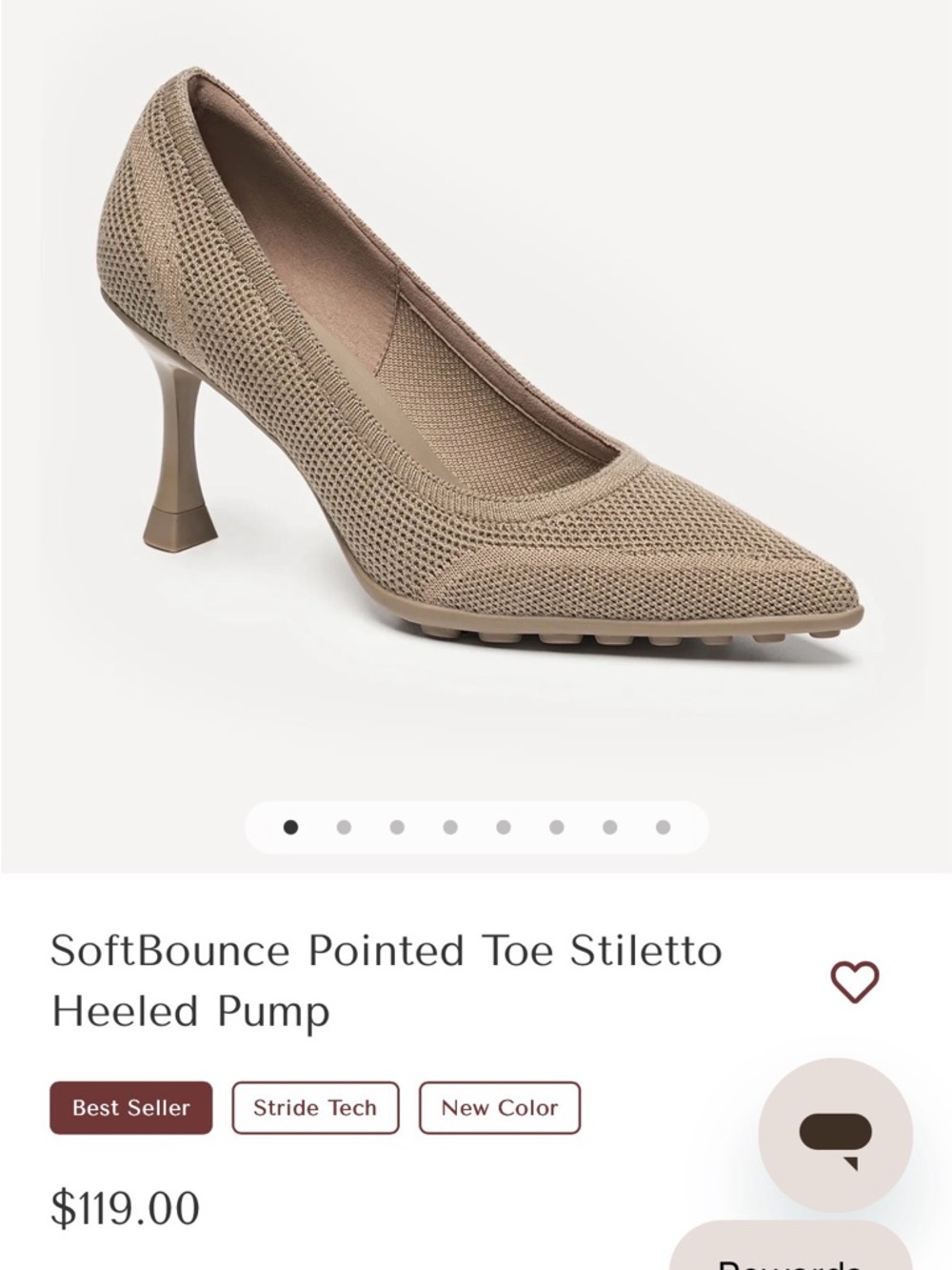 Knit Pointed-Toe Pumps in Taupe - Picture 7 of 13